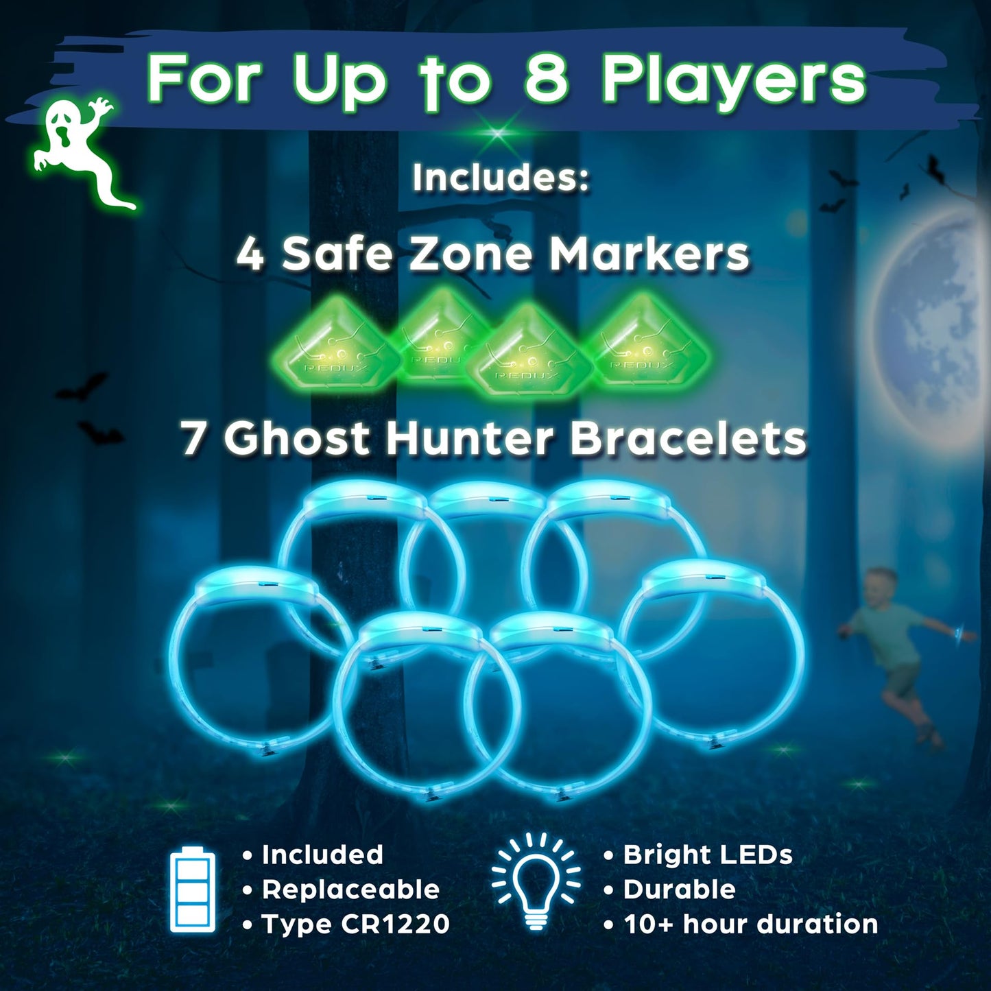 Ghosts in the Graveyard Redux: One of The Best Spooky Outdoor Games for Kids | Ages 5+, 4-8 Players | for Outdoor Parties & Camping | Glow in the Dark