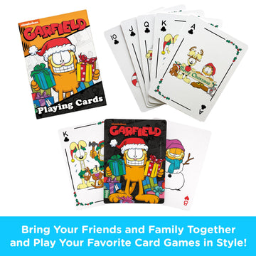 AQUARIUS Garfield Playing Cards - Christmas Themed Deck of Cards for Your Favorite Card Games - Officially Licensed Garfield Merchandise