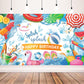 Splish Splash Birthday Backdrop, 71 x 43 Inch Pool Party Decorations Banner