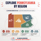 Pennsylvania Bucket List Scratch Off Cards - 40 Adventure Bucket List Cards with Region Split Map, Hidden Gems, Scenic Escapes & Local Favorites
