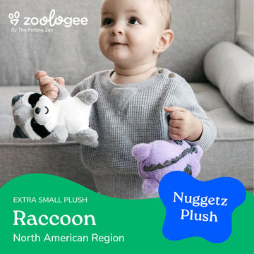 The Petting Zoo Raccoon Stuffed Animal Plushie, Gifts for Kids, Nuggetz Wildlife Stuffed Animals, Raccoon Plush Toy, 6 inches