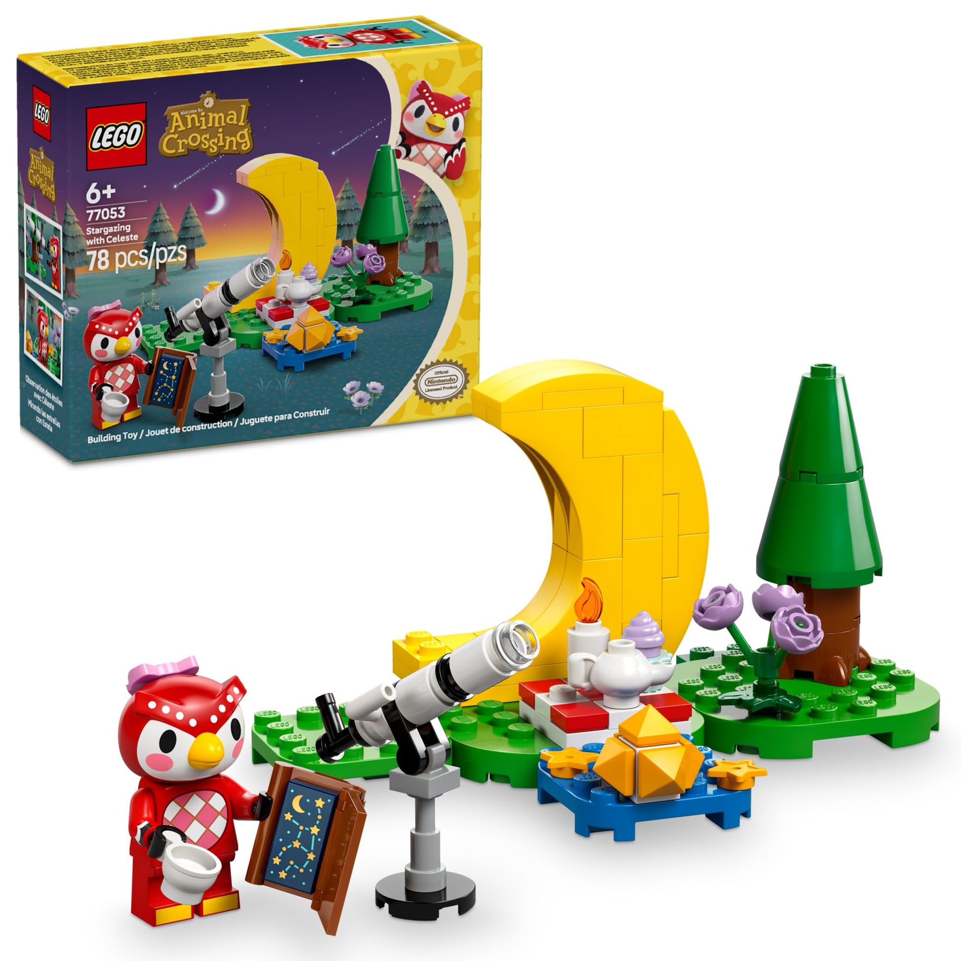 LEGO Animal Crossing Stargazing with Celeste Building Toy - Animal Crossing Toy Figure and Playset for Kids, Girls & Boys, Ages 6+ - Pretend Play Gift