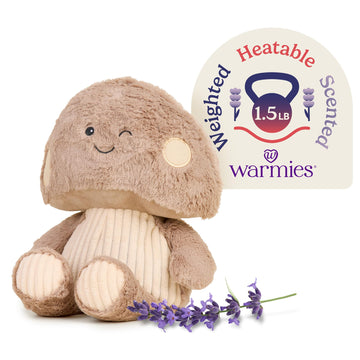 warmies Microwavable & Weighted Stuffed Animals, Brown Toadstool - Mushroom Microwave Plush for Warmth & Chill - Weighted Stuffed Animal for Adults