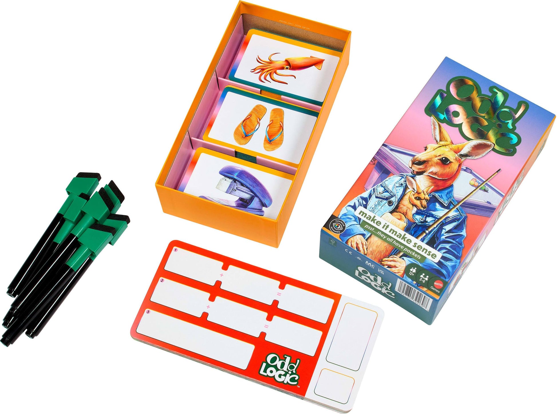 Mattel Games Odd Logic Family Party Game for Tweens, Teens, Grown-ups, Game Night Fun & Parties for 3-6 Players Ages 10+ Make it Make Sense