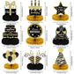 Tevxj 9 Pieces Black Gold Birthday Decorations: Honeycomb Table Toppers & Centerpieces for Tables, Happy Birthday Party Supplies