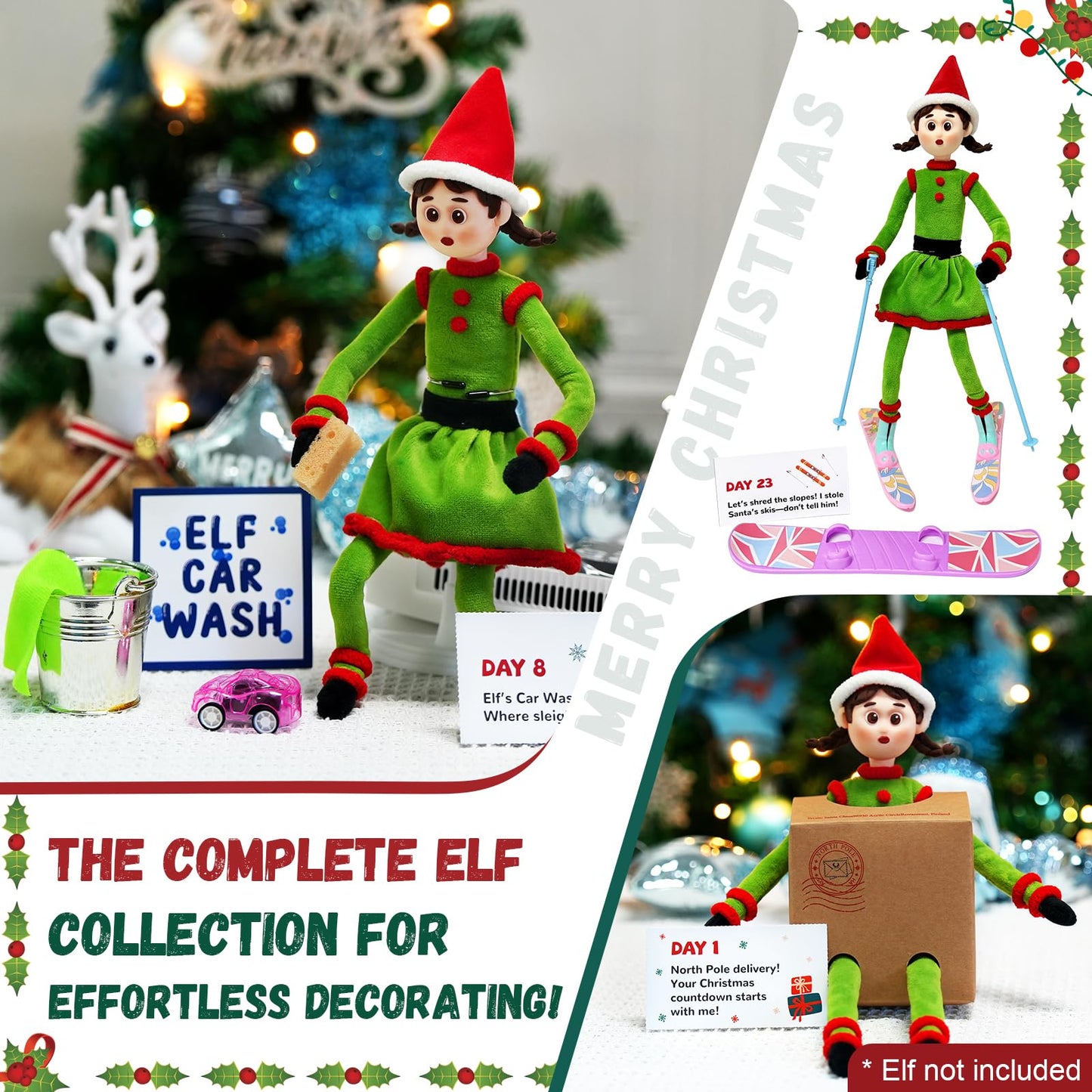 Thalassynix Elf Kit Activity Accessories of Christmas 24 Days Interactive Daily Props from Elf of 2025 Surprise Gift & Ideas Kits for Christmas