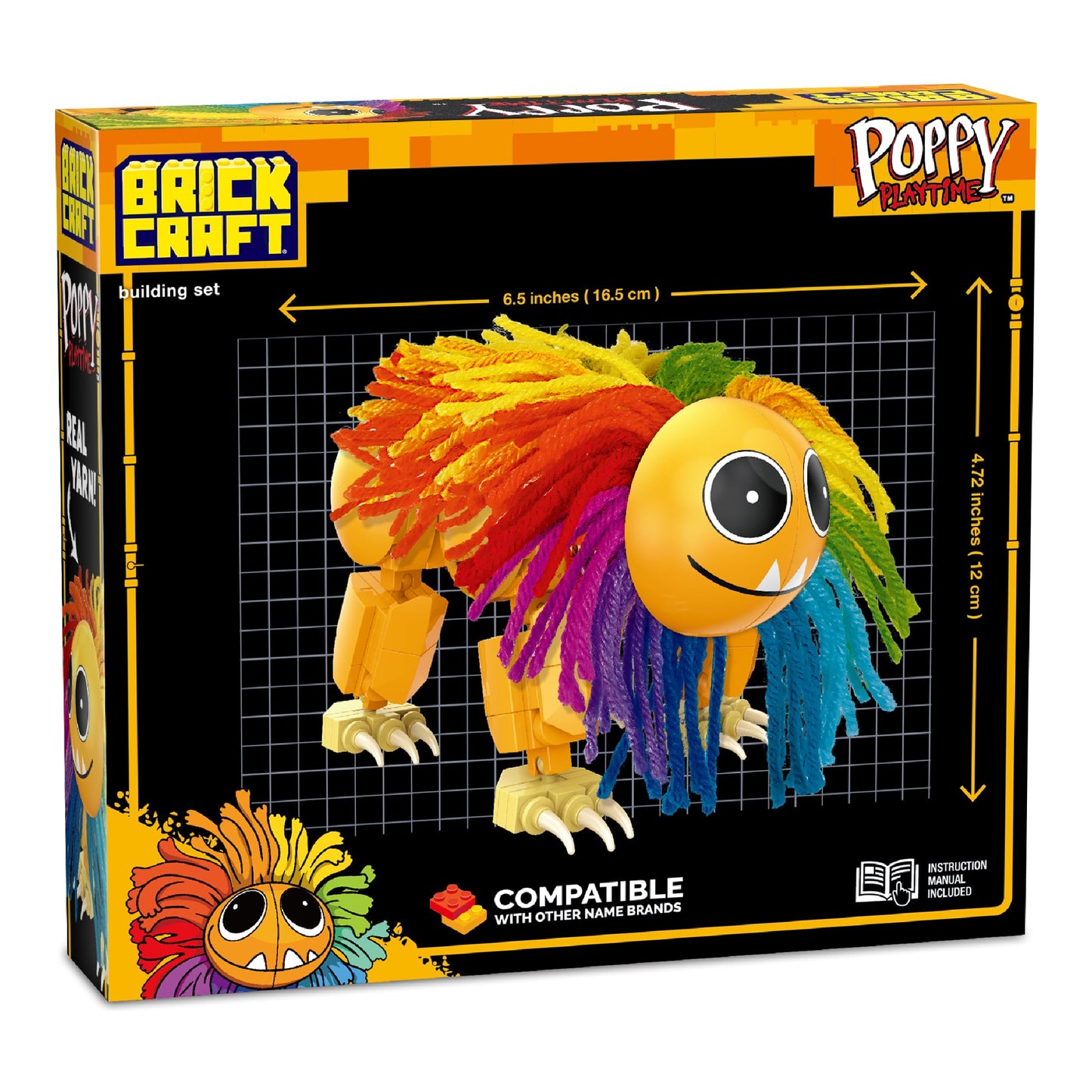 Brickcraft Poppy Playtime Chapter 4 Yarnaby Building Set with Real Yarn, 268 Piece Fully Posable Creature Action Figure, Collectible Horror Game