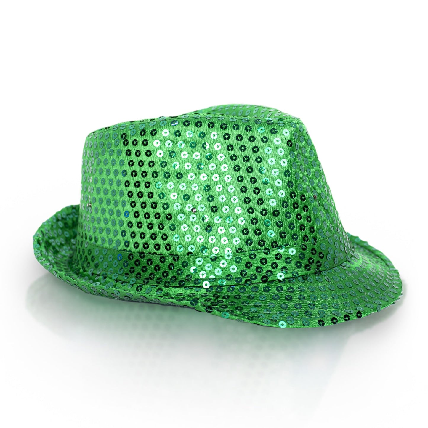 Glittering Sequin Fedora - St. Patrick's Day Party Hat for Celebrations & Stylish Nights Out Green