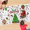 GULWAT Christmas Coloring Poster/Tablecloth 30 x 72 Inches Giant Merry Christmas Party Disposable Coloring Tablecloth for Kids Xmas Paper Favors Xmas