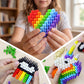 Tricofun 500PCS Rainbow Soft Silicone Building Blocks - STEM Educational Toys for Kids Age 6-12, Stress Relief Fidget Blocks for Boys & Girls