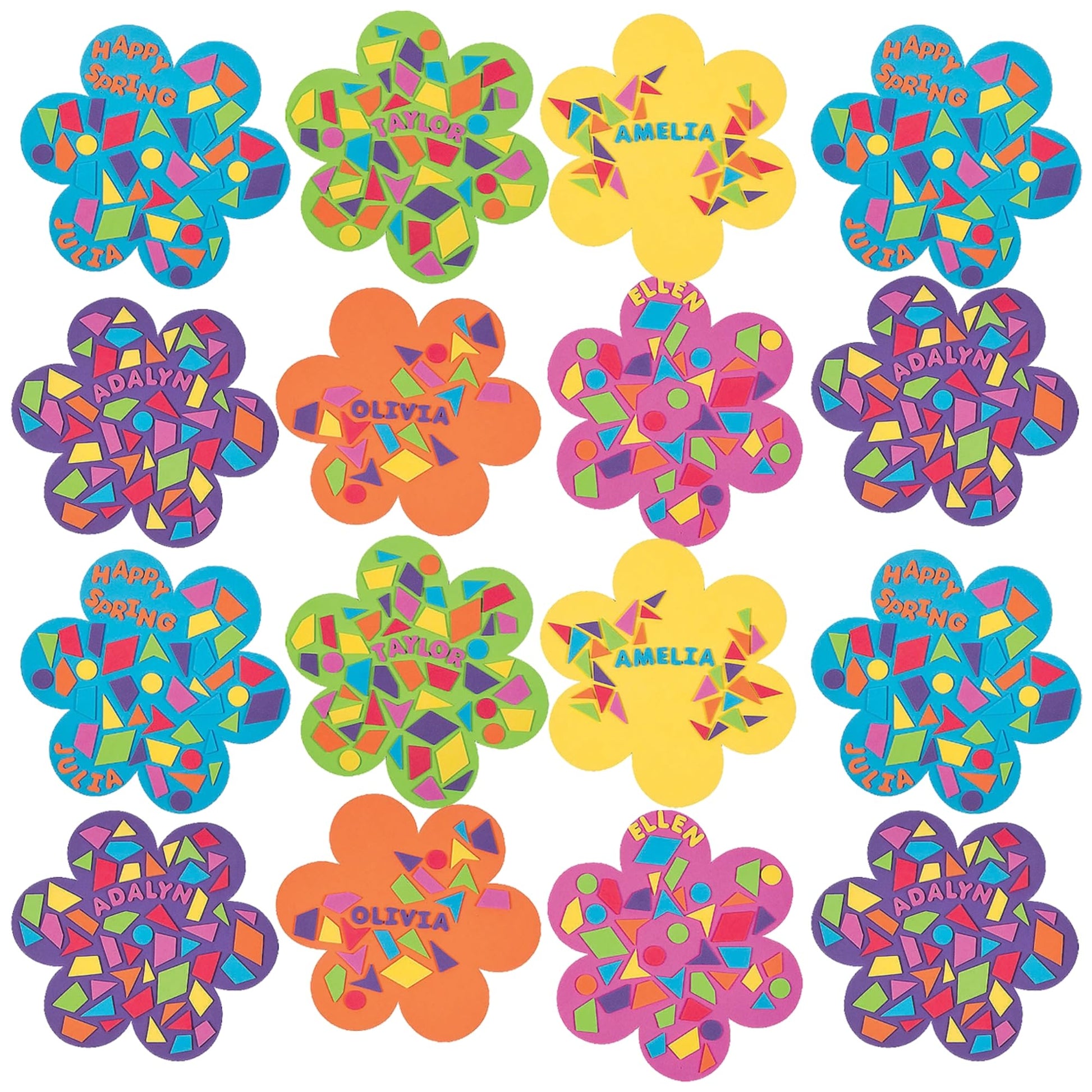 Fun Express DIY Foam Mosaic Flower Kit - Creative Craft Activity for Kids Fun and Engaging Home Project Easy to Assemble, Promotes Hand-Eye