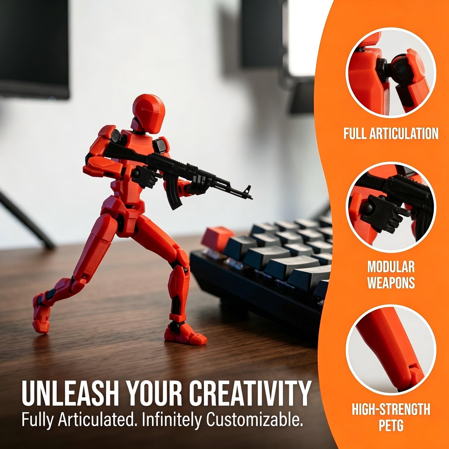 T13 Action Figure Set,6PC Multi-joint articulation, 3D printed Assembled