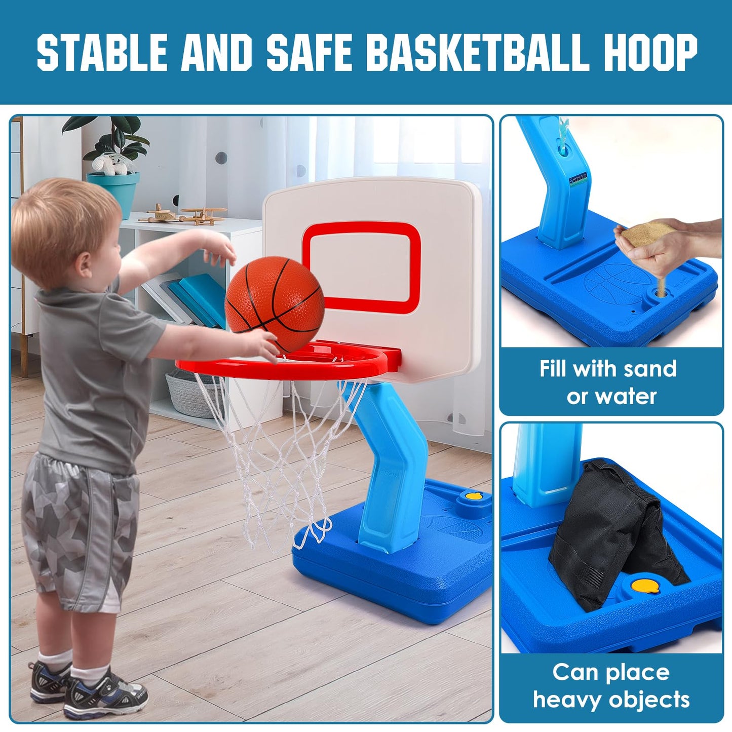 Toddler Basketball Hoop- Mini Kids Basketball Hoops Toy for Indoor Outdoor