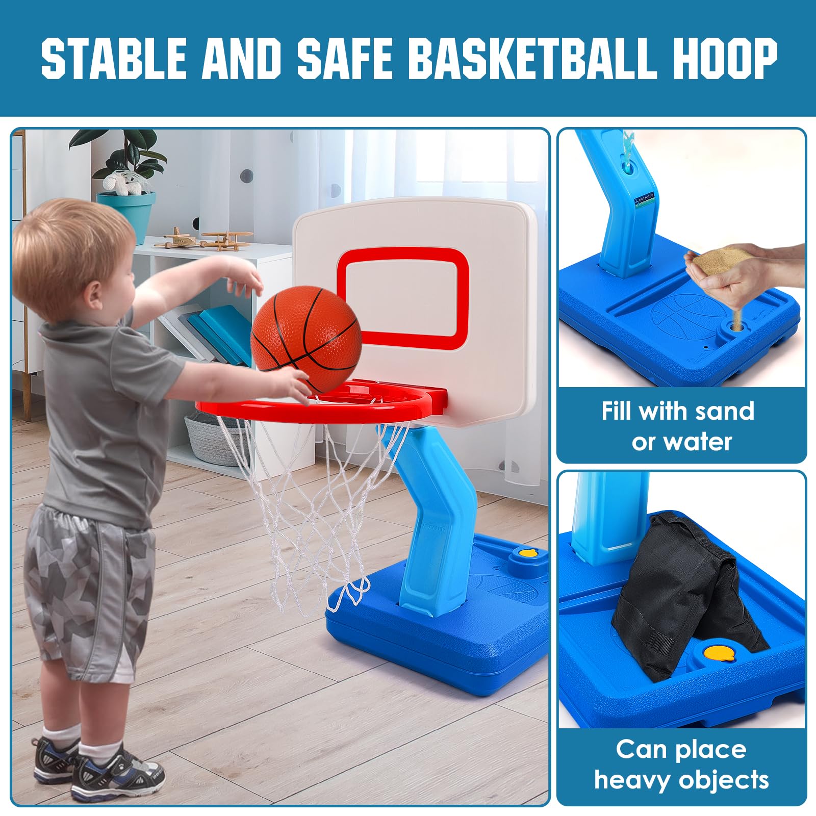 Toddler Basketball Hoop- Mini Kids Basketball Hoops Toy for Indoor Outdoor