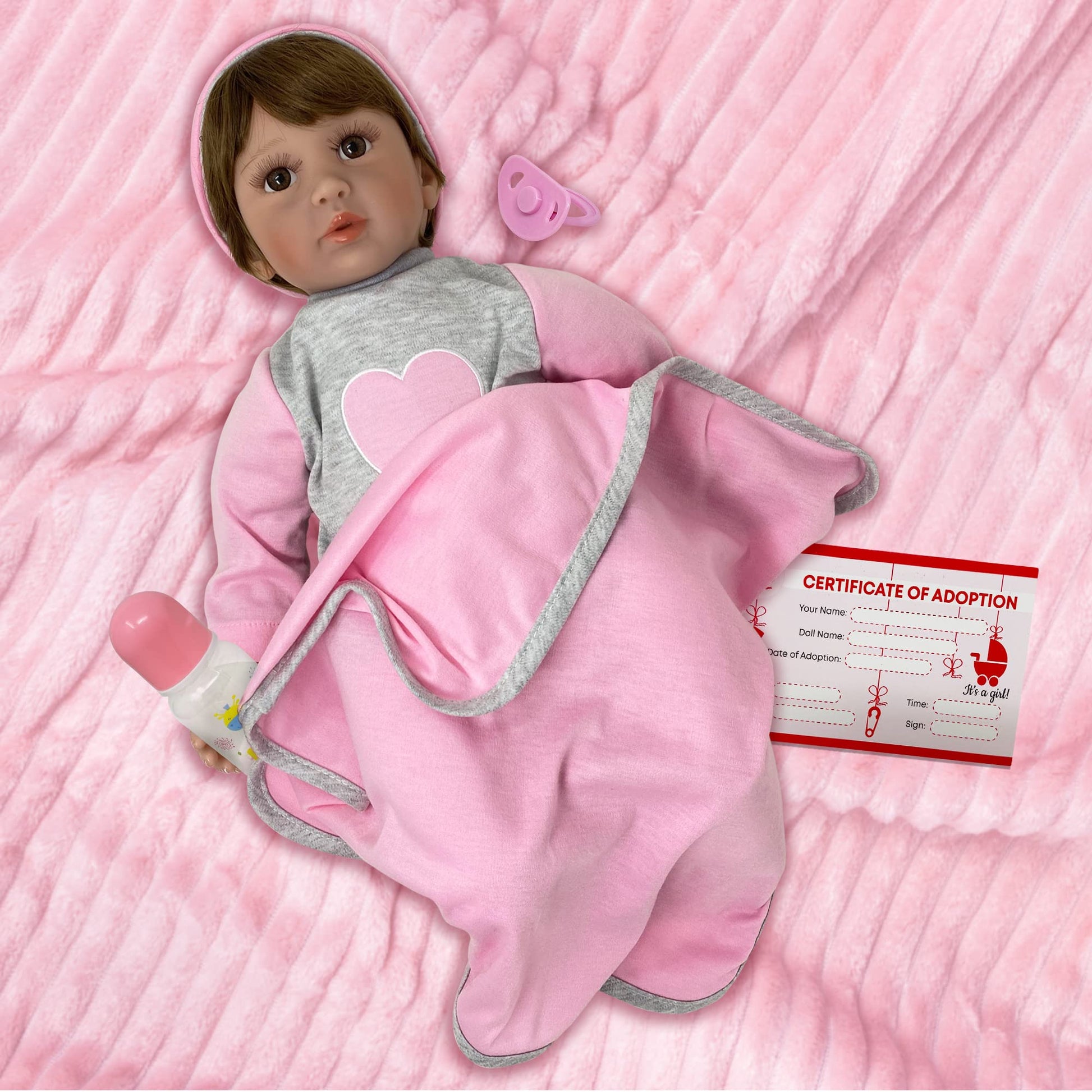 22" Baby Doll | Reborn Realistic Baby Doll that Looks Real | Weighted Soft Newborn Silicone Baby Doll Gift Set with Swaddle Blanket, Pacifier Toy