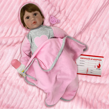 22" Baby Doll | Reborn Realistic Baby Doll that Looks Real | Weighted Soft Newborn Silicone Baby Doll Gift Set with Swaddle Blanket, Pacifier Toy