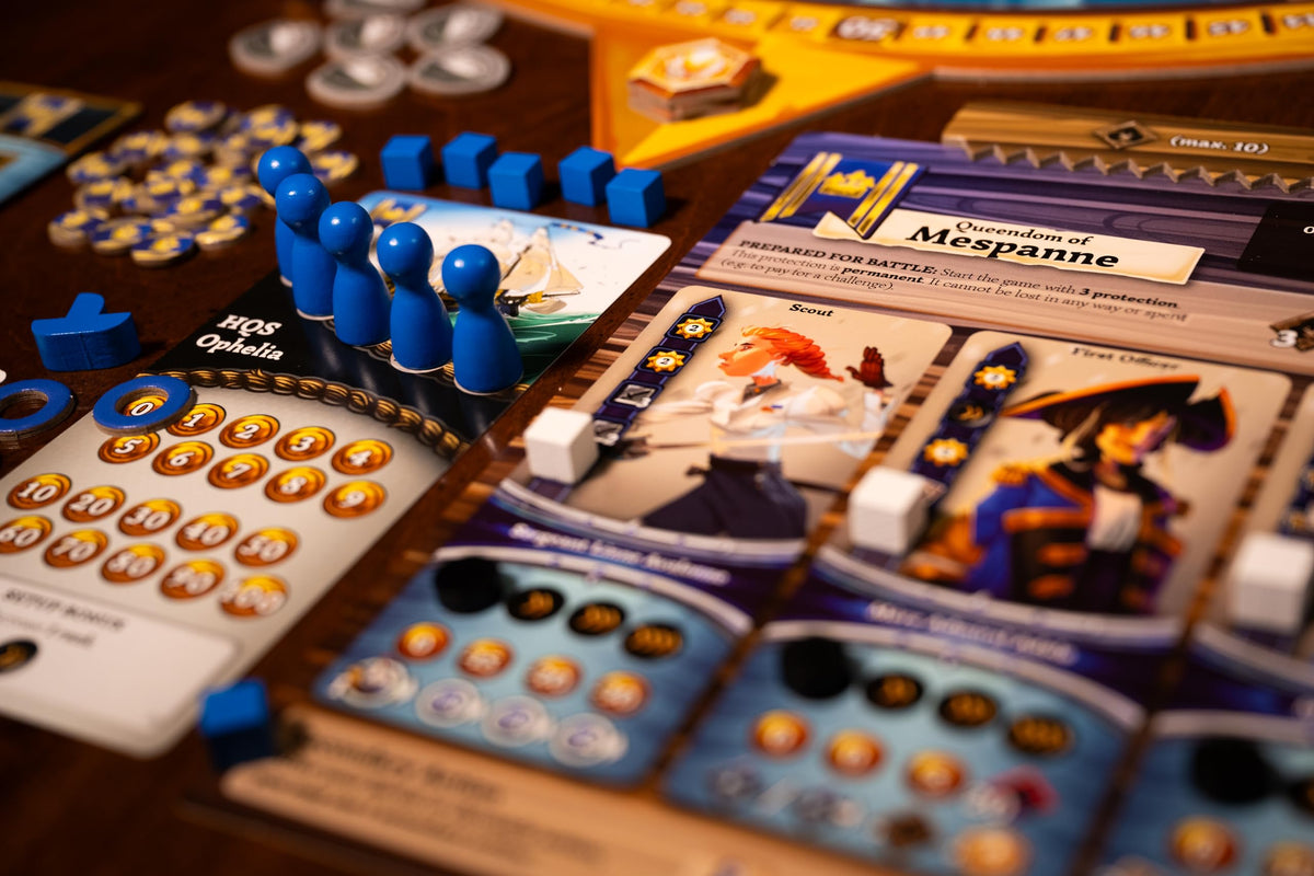 Grey Fox Games: Eos: Island of Angels - Strategy Board Game, Asymmetric Engine Building, Angels Vs Demons, Sailing, Ages 14+, 2-5 Players, 90 Min