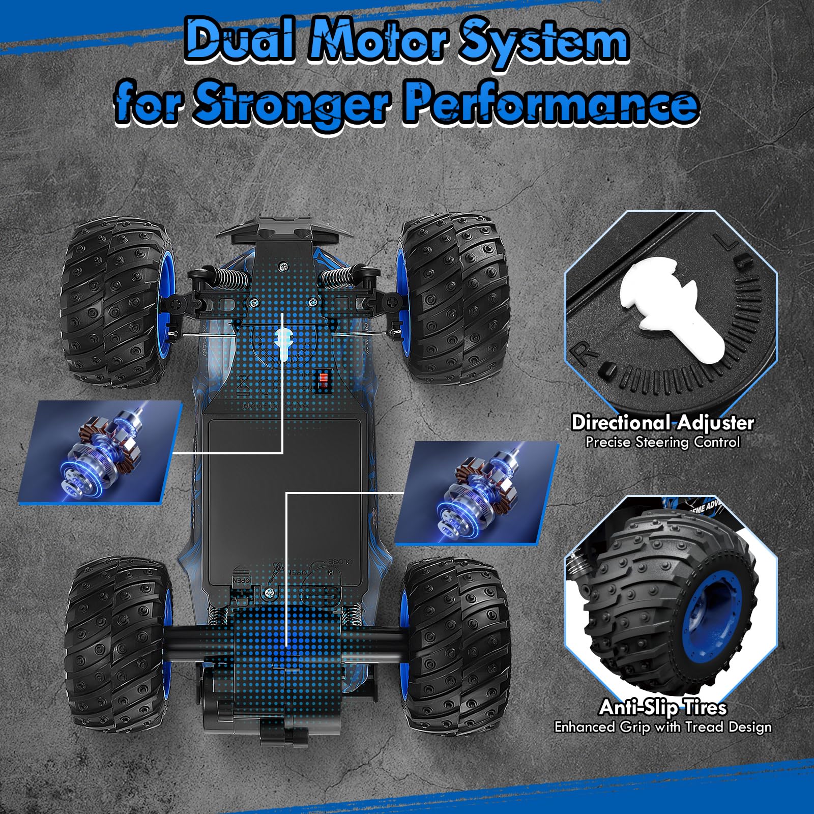 BIFYTON Remote Control Car, Rechargeable 1:18 Rc Cars, All-Terrain RC Truck