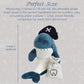MON AMI Pirate Shark 7-Inch Stuffed Animal, Tooth Fairy Plush Toy Boys