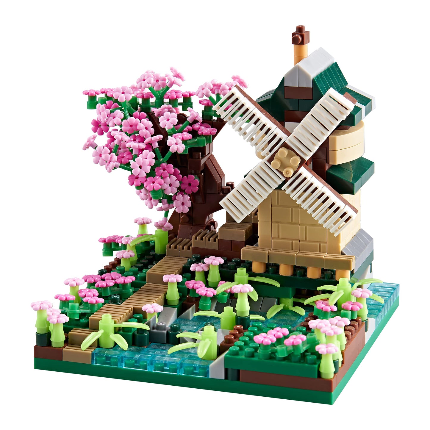 LUKHANG Four Seasons Flower House Plant Series 4 Miniature Building Blocks Set, Creative Tree House Flower and Plant Model DIY Gifts for Adults