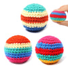 ADTWOMERIE Hand Knit Sack Ball Pack of 3 Plastic Pellet Filled Footbag Toy