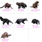 HOMNIVE Rainforest Figures for Kids, 7 pcs Plastic Realistic Animal Figurines, Small Animals Cake Topper, Learning Educational Toys for Christmas