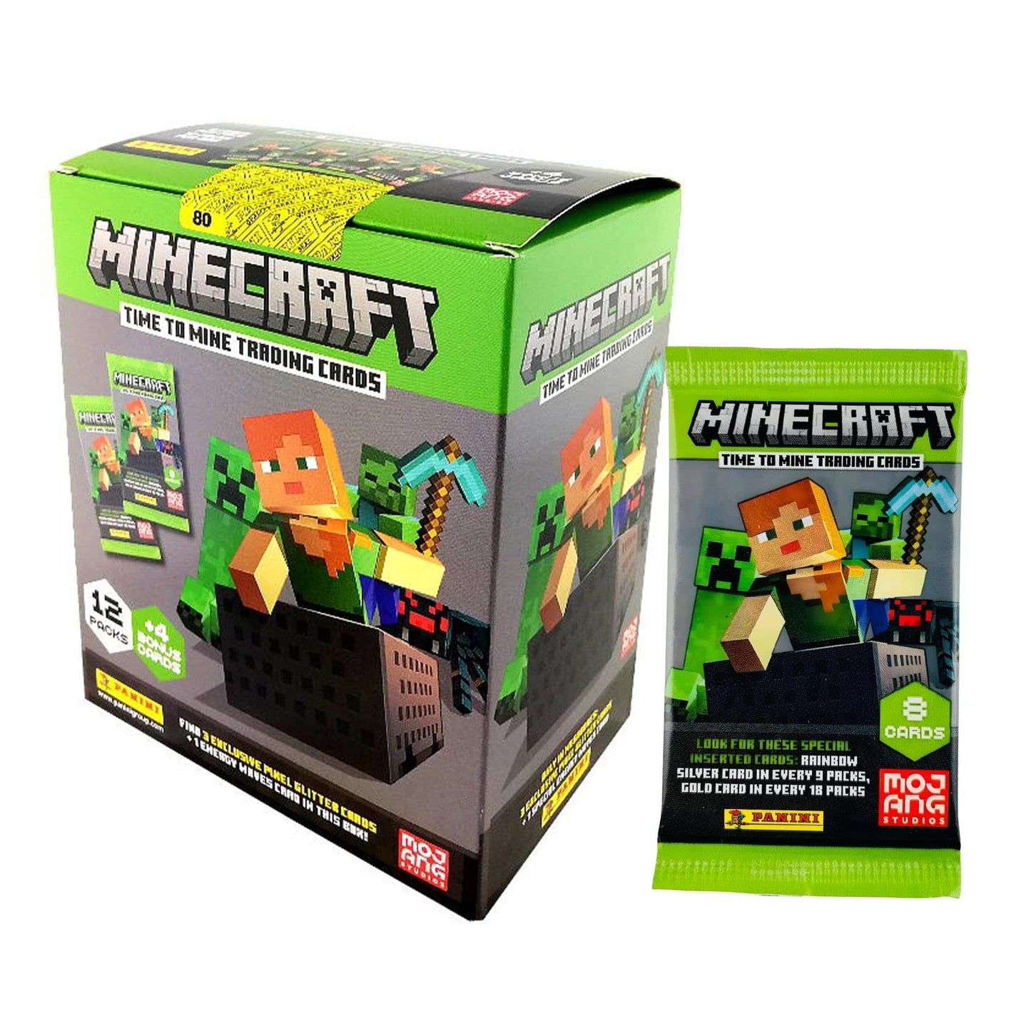 Panini Minecraft Mega Box - Official Trading Cards, 72 Cards per Box, Exclusive Foil Parallels, Rare Inserts, Great Gift for Kids & Gamers