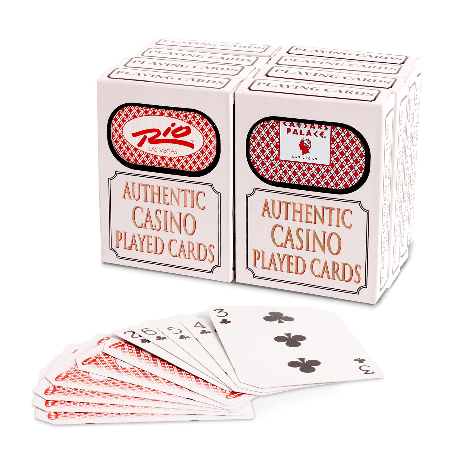 Authentic Las Vegas Casino Playing Cards - 2 Deck Bundle (No Jokers) - Used Casino Cards with Cut Corners, Standard Size - Designs from Assorted