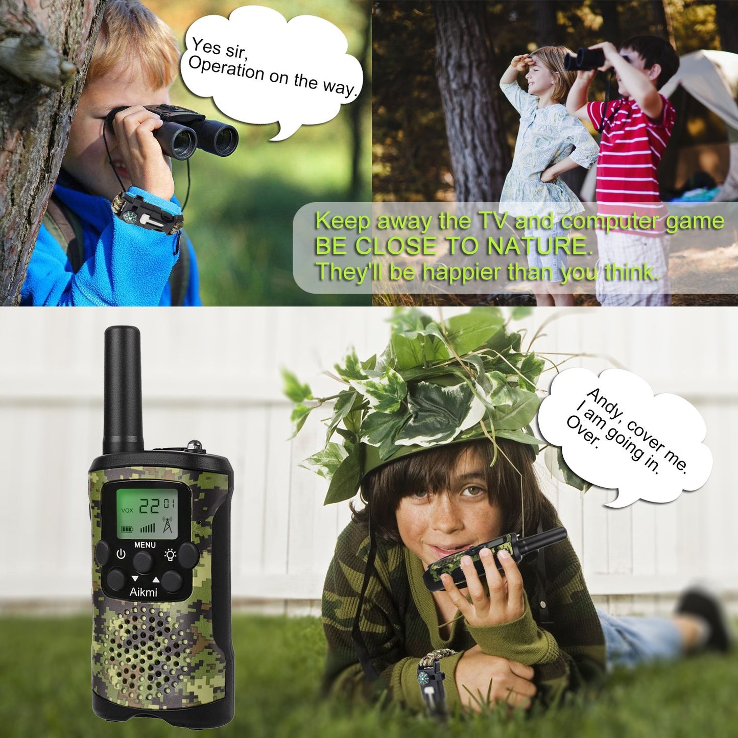 Walkie Talkies for Kids 22 Channel 2 Way Radio 3 Miles Long Range Handheld Walkie Talkies Durable Toy Best Birthday Gifts for 6 Year Old Boys and