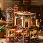 ROBOTIME Moving Coffee Factory 3D Wooden Puzzle for Adults - Mechanical Building Kit with Music Box & Warm LED Lights, 593PCS No-Glue Book Nook Kit