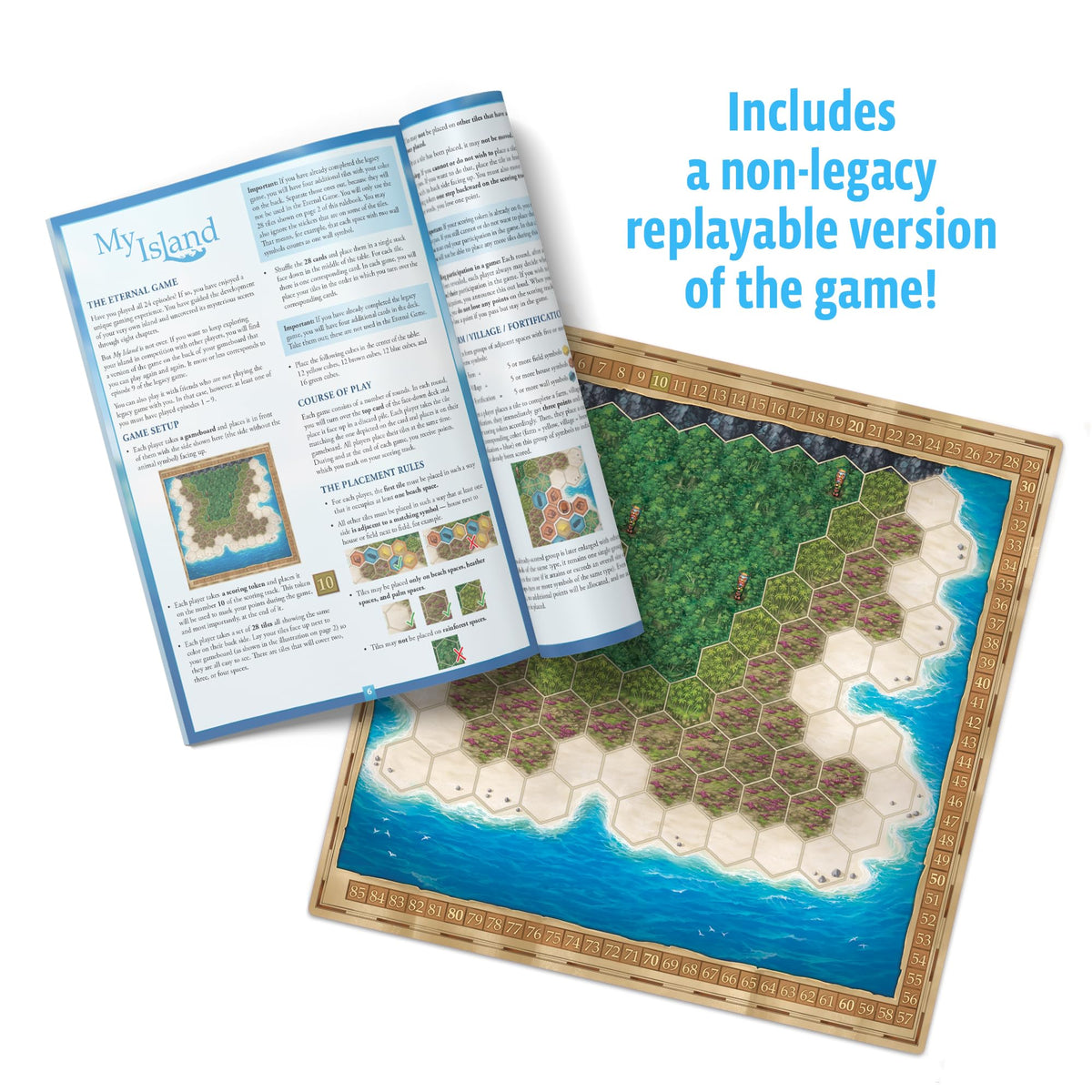 Thames & Kosmos My Island | Legacy Family Board Game | 24-Episode Island-Building Campaign | By Reiner Knizia | 2-4 Players | Ages 10+