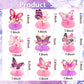 9 Pcs Butterfly Honeycomb Centerpieces, 3D Pink and Purple Butterfly Table Decorations with Floral Designs for Girls Birthday Parties, Baby Showers