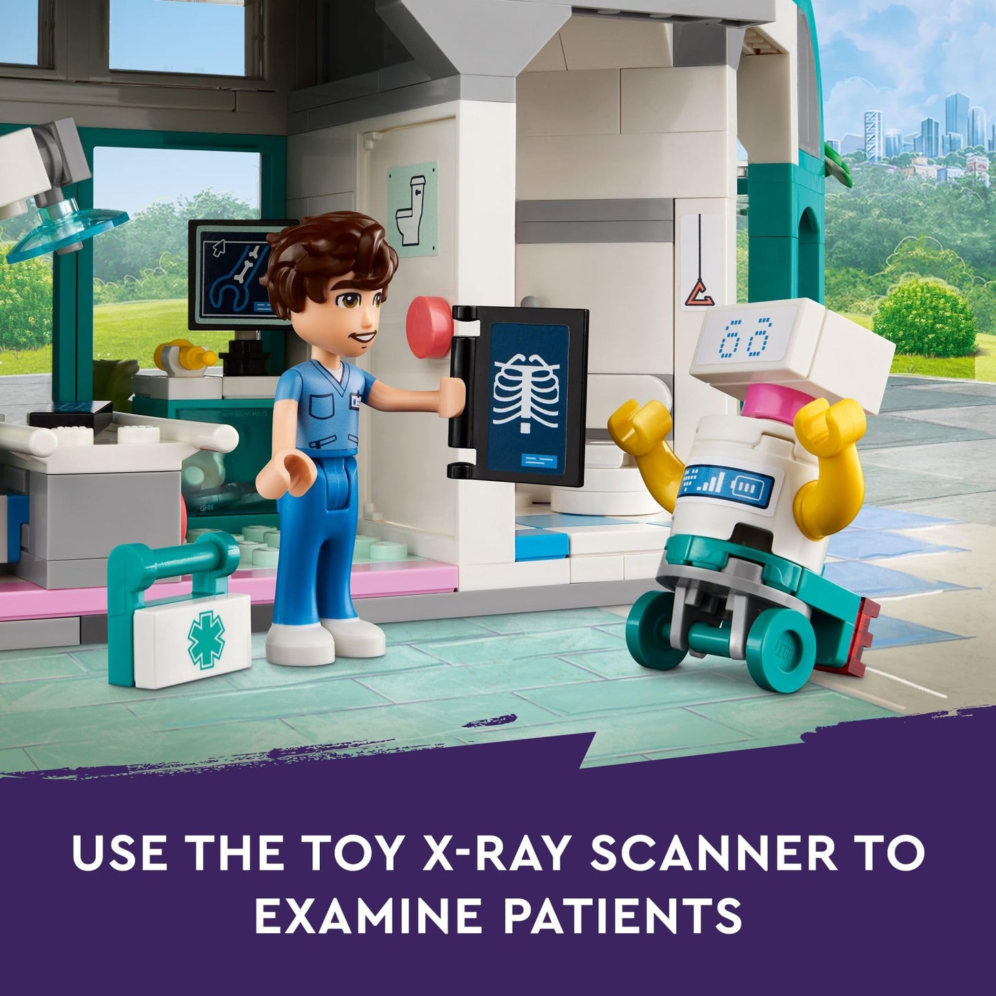 LEGO Friends Heartlake City Hospital Toy Playset, Helicopter Toy and Mini-Doll Characters, Building Set for Kids, Pretend Play, Gift for Girls