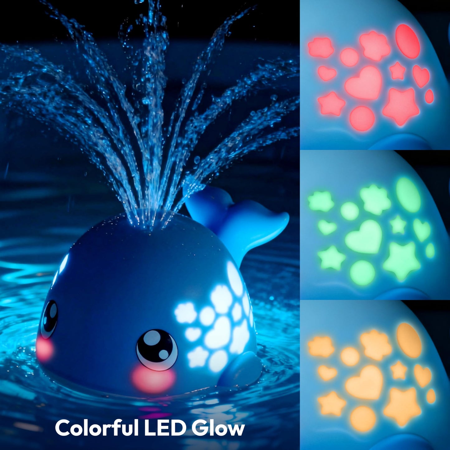 lalalark Baby Bath Toys, Sprinkler Whale Bath Toy for Babies 6-12 Months, Light Up Bath Toys for Kids Ages 1-3, Bathtub Toy for Boy & Girl, Easter