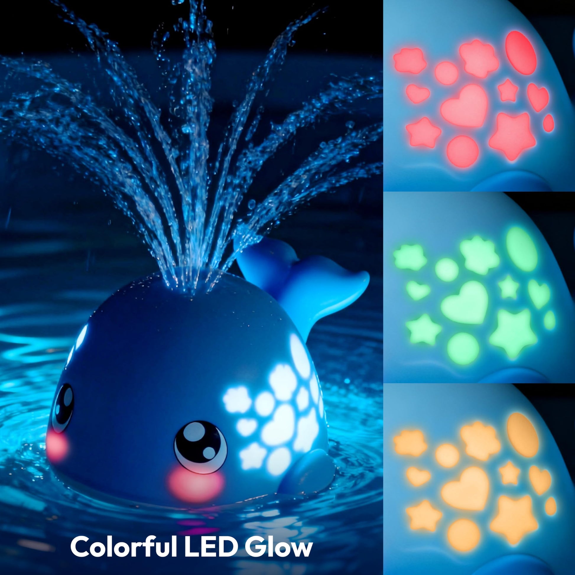 lalalark Baby Bath Toys, Sprinkler Whale Bath Toy for Babies 6-12 Months, Light Up Bath Toys for Kids Ages 1-3, Bathtub Toy for Boy & Girl, Easter