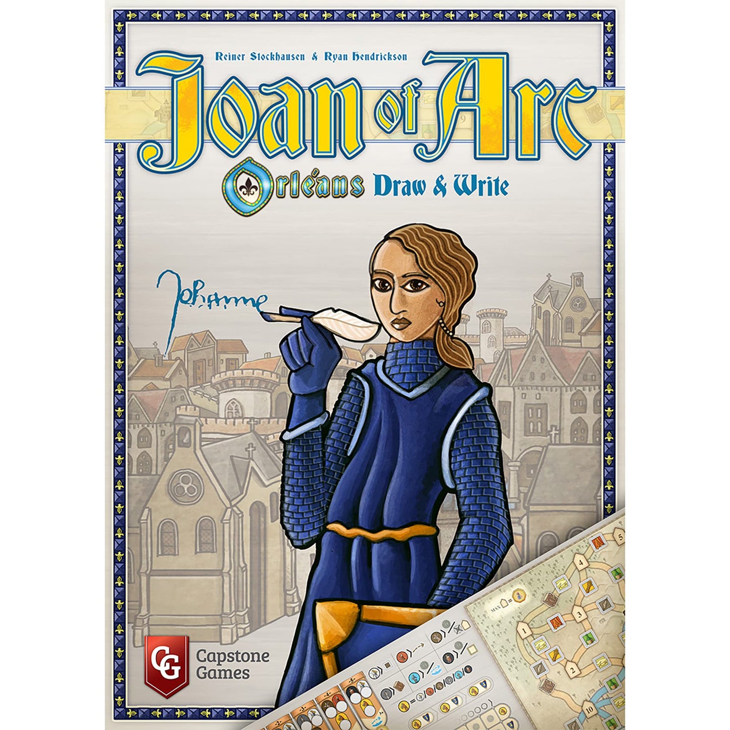 Capstone Games: Orleans: Joan of Arc - Draw and Write Game | Medieval Strategy Theme with Paper and Pencil Choices, Solo and Competitive Play