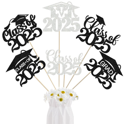 Black Sliver Graduation Table Decorations Graduation Centerpieces for Tables 2025 Graduation Decorations Class of 2025 Graduation Party Centerpieces