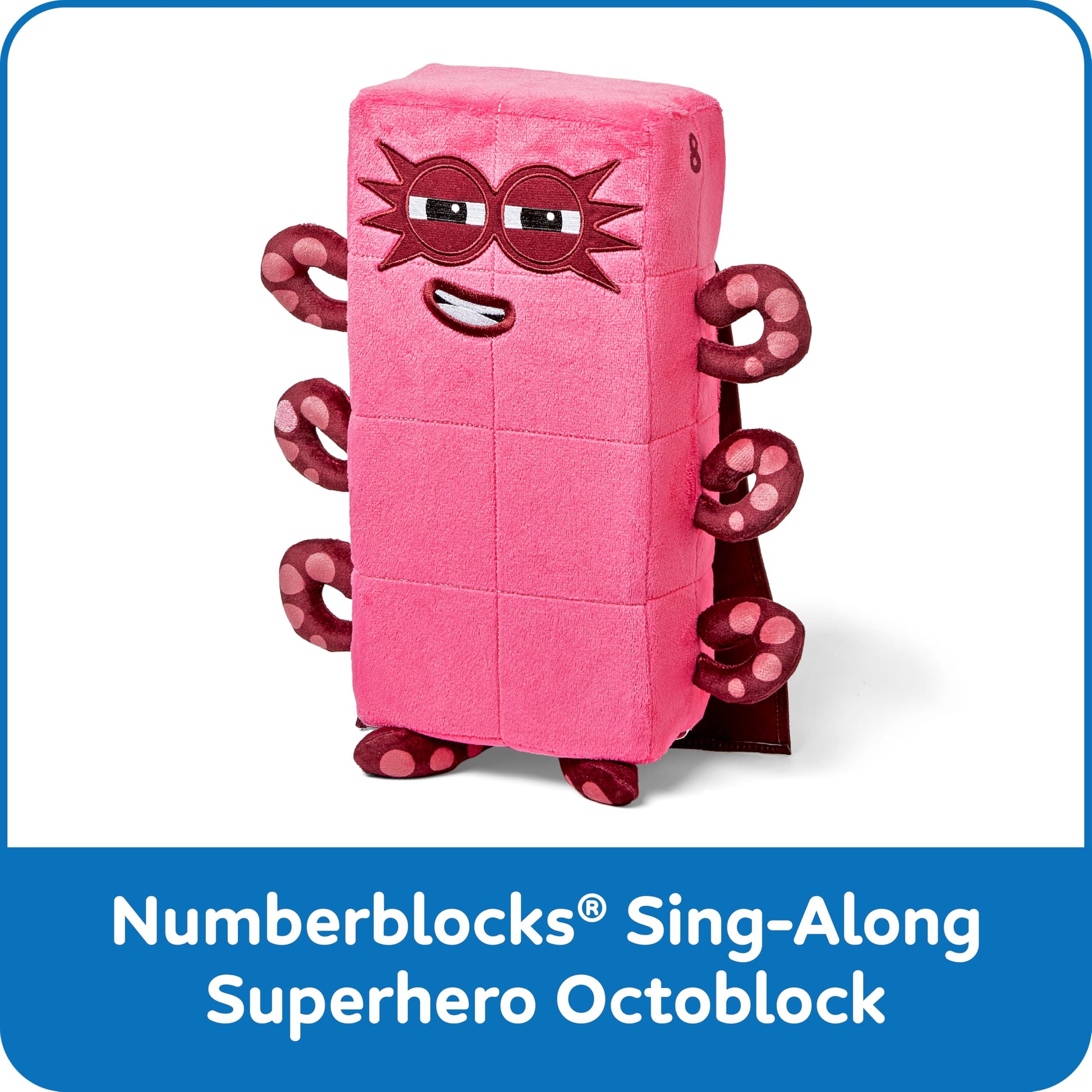 hand2mind Numberblocks Sing-Along Superhero Octoblock Plush, Music Toys, Numbers for Toddlers, Preschool Math Learning Toys, Light Up Stuffed Animal