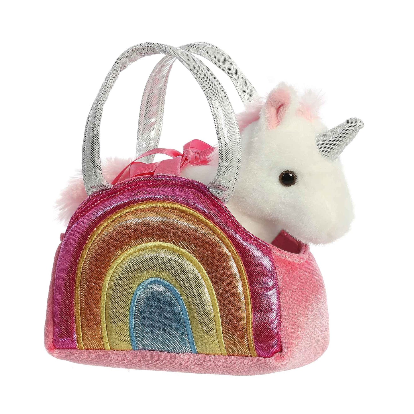 Aurora® Fashionable Fancy Pals™ Over The Rainbow Unicorn™ Stuffed Animal - Plush with Stylish Purse for Dress Up Fun - Perfect for Kids 3+ Years