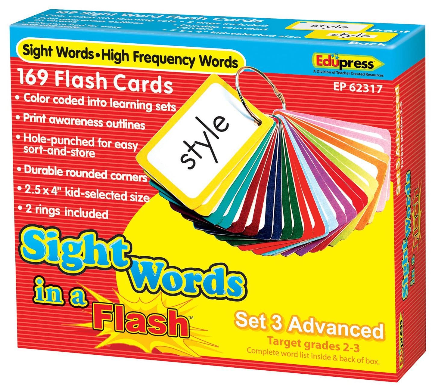 Edupress Sight Words in a Flash Card Set Grades 2-3 (EP62317)