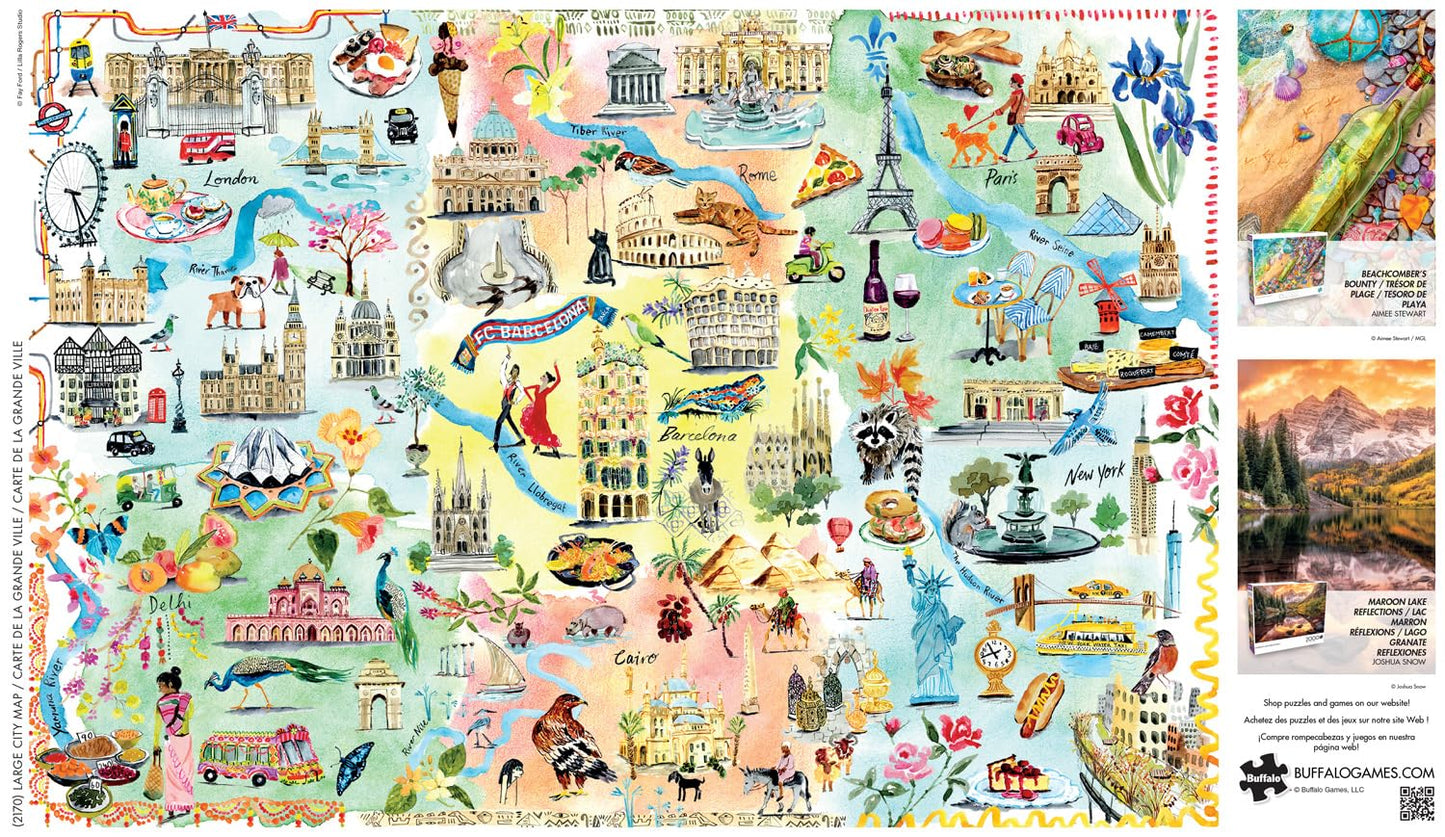 Buffalo Games - Large City Map - 2000 Piece Jigsaw Puzzle for Adults