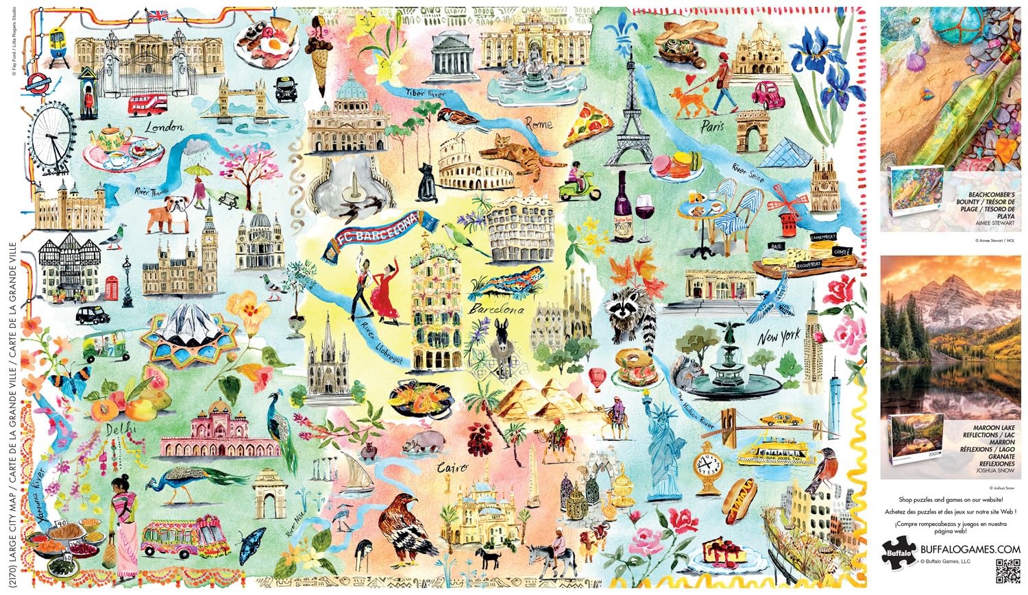 Buffalo Games - Large City Map - 2000 Piece Jigsaw Puzzle for Adults
