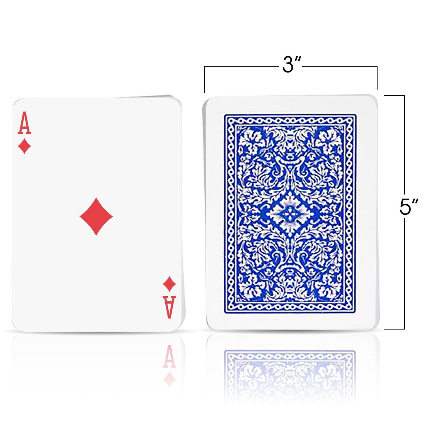 Gamie Jumbo Playing Cards Deck- 3 Inches X 5 Inches- Oversized Big Poker Card Set - Huge Casino Game Cards for Kids, Men, Women and Seniors- Great