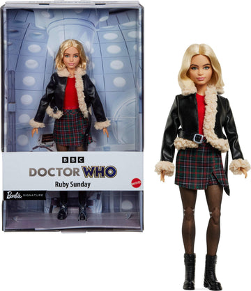 Barbie Ruby Sunday Doll, Dr. Who Collectible Inspired by the Series’ 14th Season with Doll Stand & Certificate of Authenticity