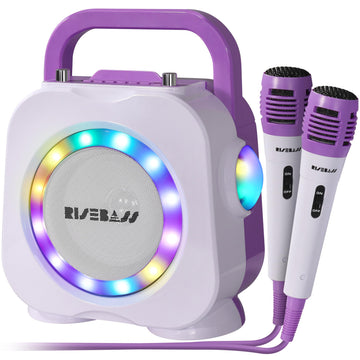 Karaoke Machine for Kids - Bluetooth Speaker with 2 Microphone - Portable Kids Karaoke Machine for Girls and Boys - Birthday Gift for Girls and Boys