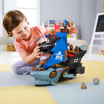 Fisher-Price Imaginext Shark Bite Pirate Ship Playset & Toy Boat