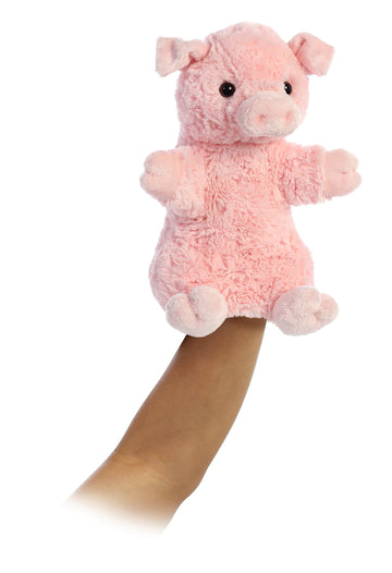 Aurora® Interactive Hand Puppet Pinky The Pig™ Stuffed Animal - Storytelling Adventures - Playful Learning - Pink 9.5 Inches