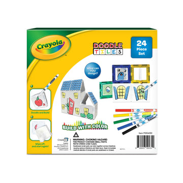 CreateOn Crayola Doodle Magnetic Tiles Building Set for Kids, Magnetic Kids’ Building Toys, STEM & Montessori Arts & Creativity Toys for Boys