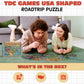 TDC Games US Map Puzzle Great American Roadtrip with Individual States, 1000 Piece Jigsaw Puzzles for Adults, Large America Shaped Educational Puzzle