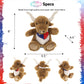 DolliBu Texas Longhorn Stuffed Animal - Cute Playtime Farm Animal Plush Toy with Texas Flag Bandana, Soft and Huggable Texas Longhorn Cowboy Toy